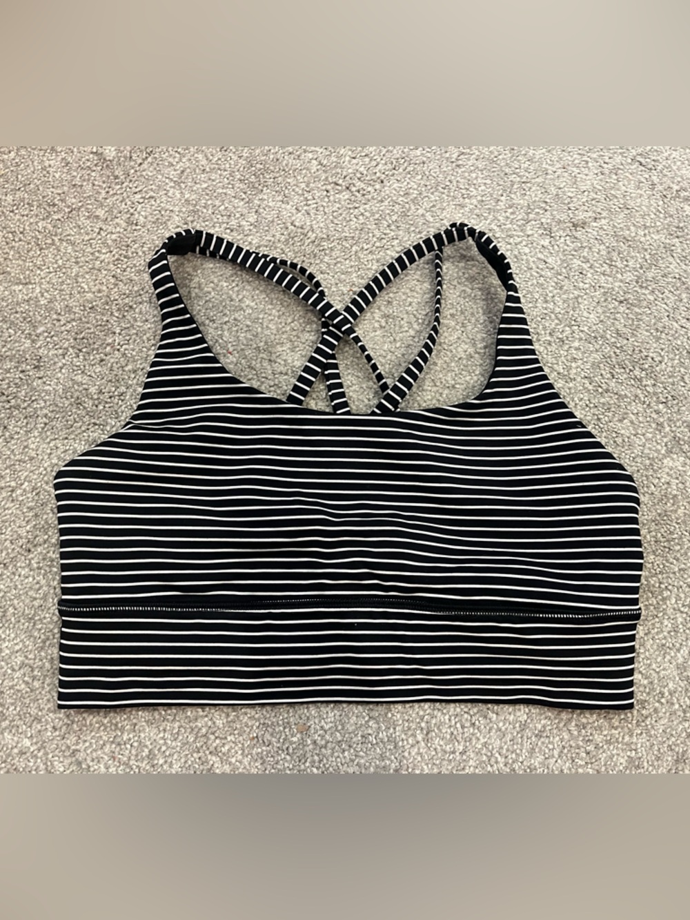 lululemon athletica Black & White Striped Sports Bra